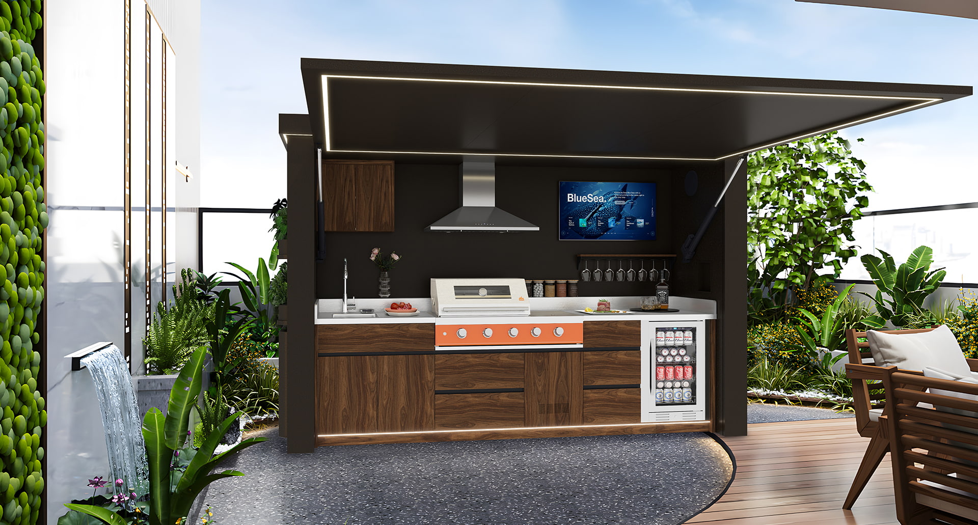 Kaldırma Kapılı Barbekü Pod